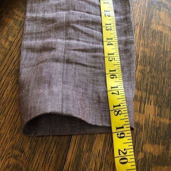 Lafayette 148 Tweedy Brown Linen Three Quarter Sleeve Jacket Career - Picture 13 of 14